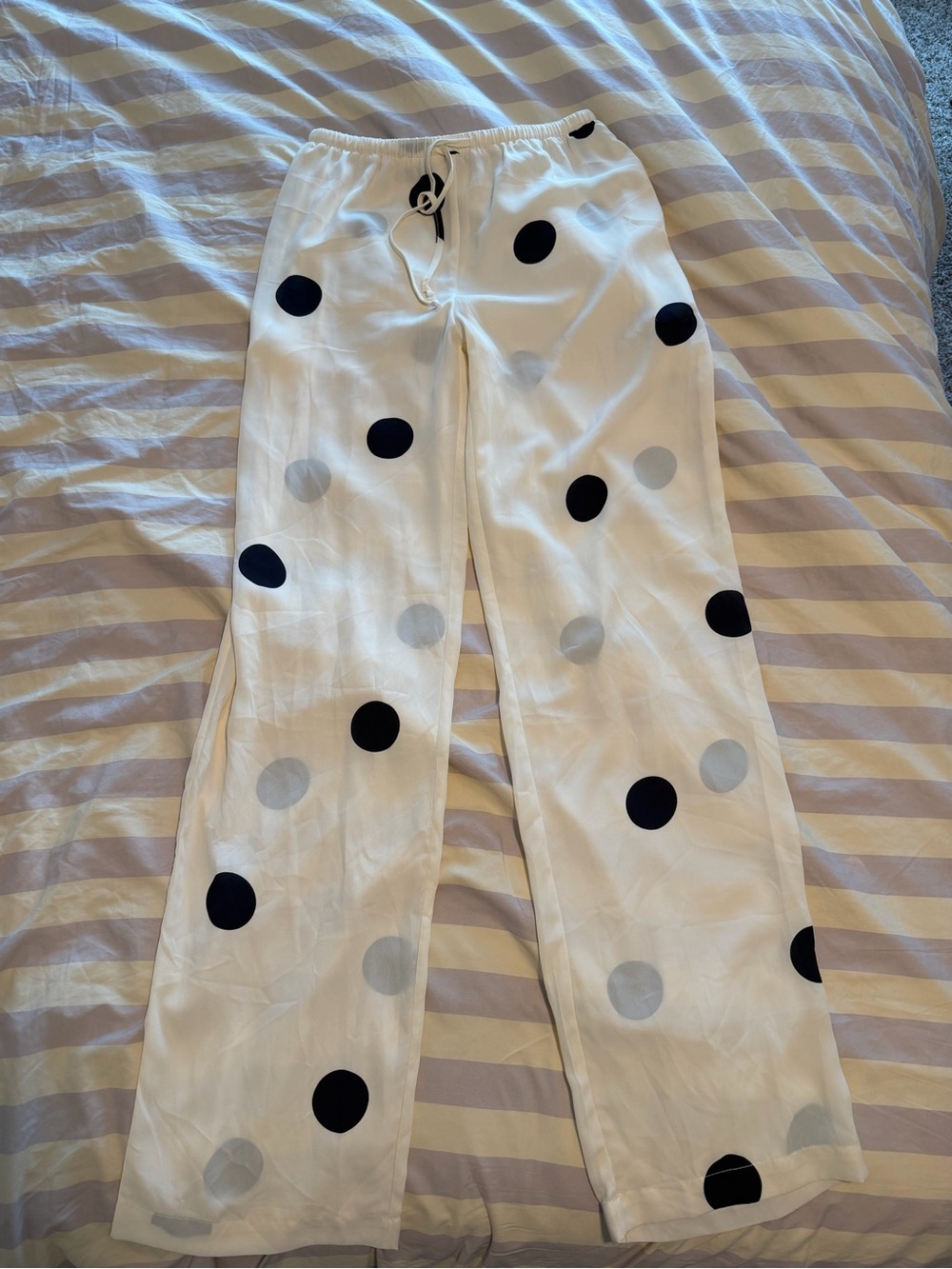 White Polka Dot Lounge Pants - Black & Gray Dots
